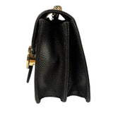 Gucci Black Leather G Interlocking Small Chain Shoulder Bag
