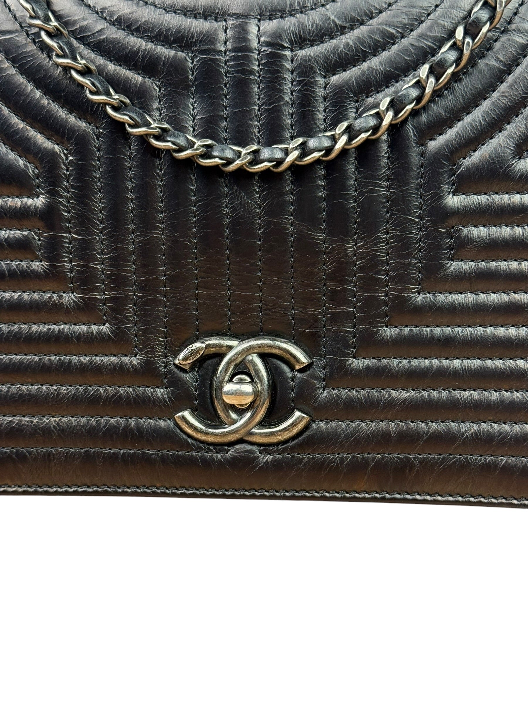 Chanel Black Leather Paris-Seoul Korean Garden Flap Bag 2015