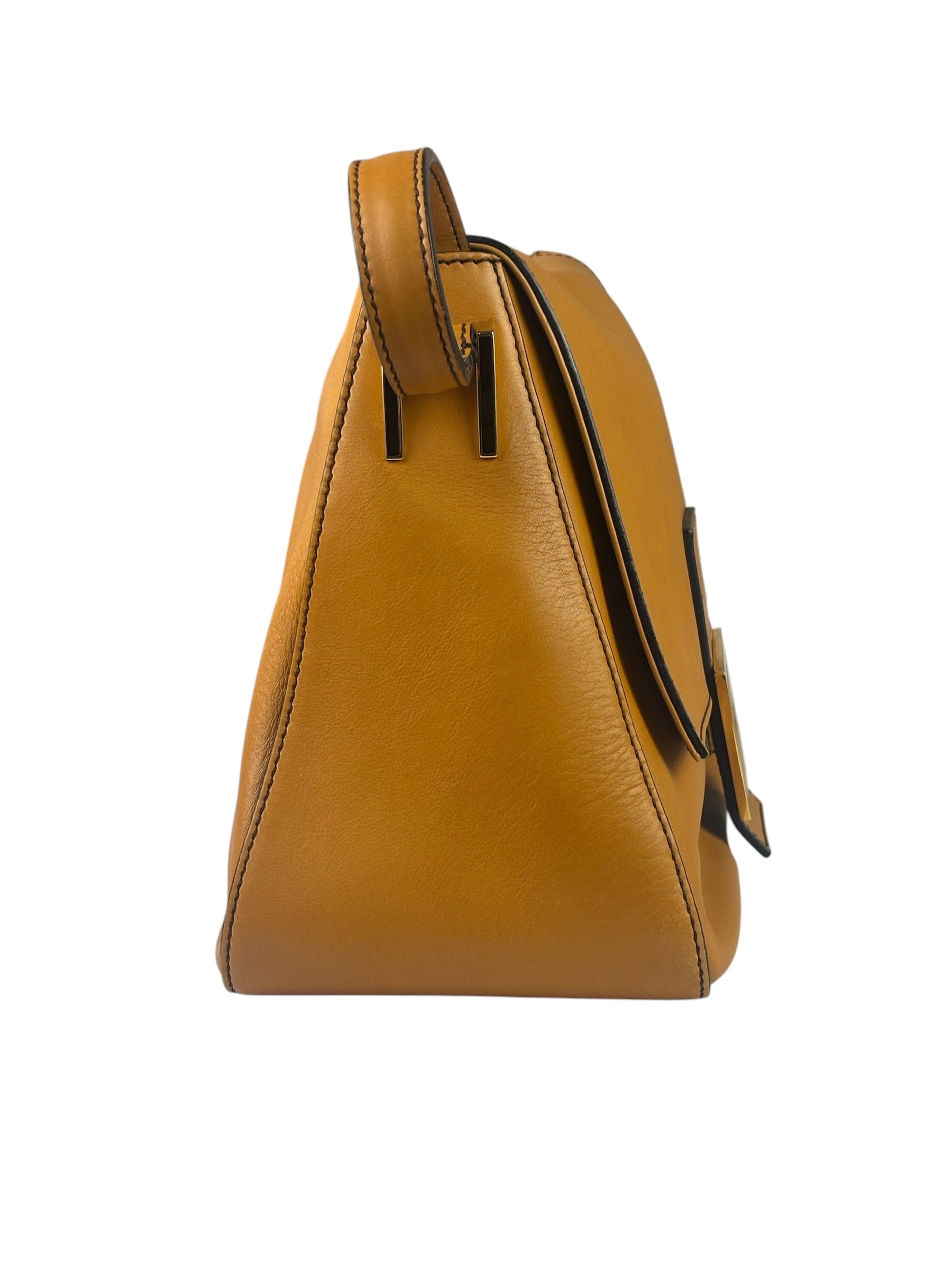 Fendi Brown Leather Mamma Foreever Flap Baguette