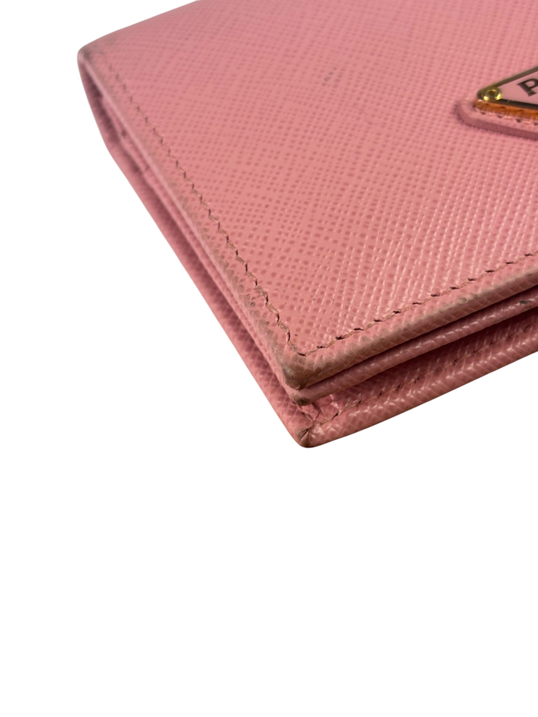 Prada Pink Saffiano Leather Wallet