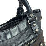 Balenciaga Black Leather Moto City Two-Way Bag