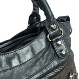 Balenciaga Black Leather Moto City Two-Way Bag