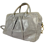 Miu Miu Vintage Pale Grey Vitello Leather Two-Way Bag