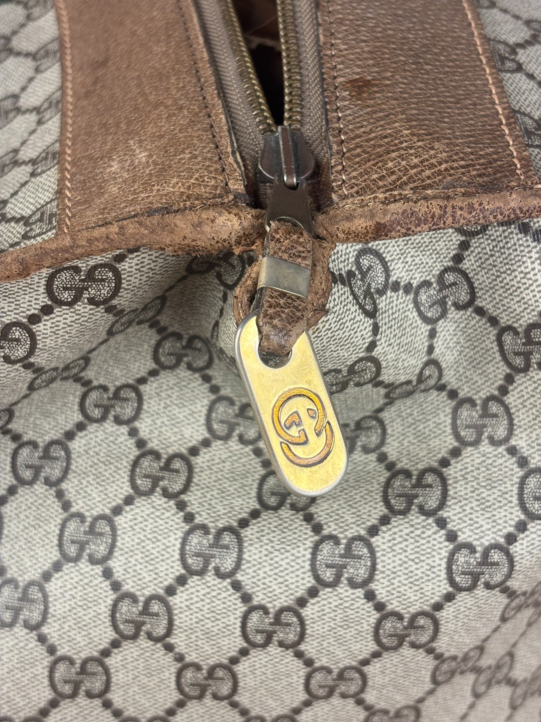 Gucci GG Vintage Coated Canvas Boston Bag