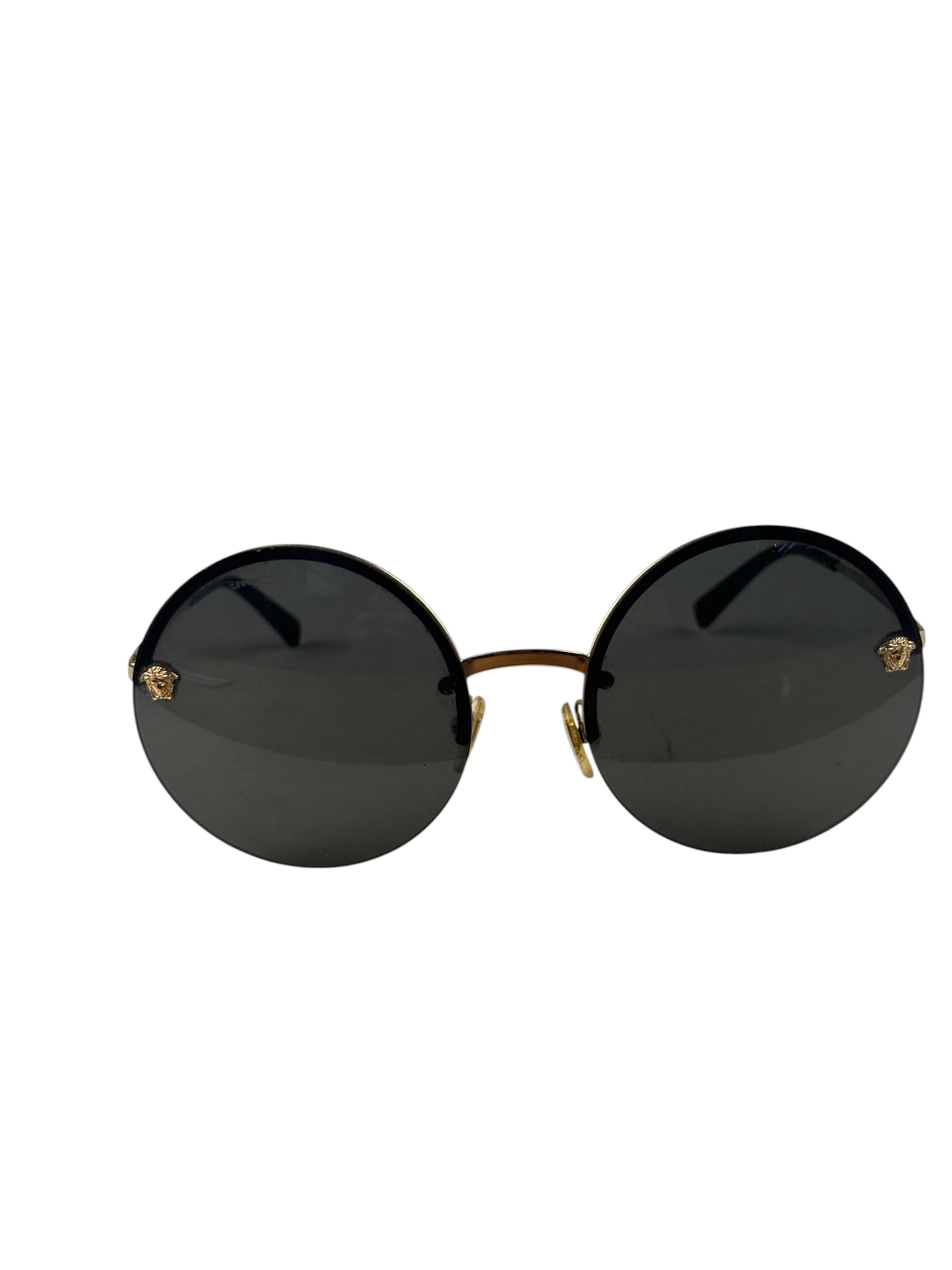 Versace Black MOD.2176 Circular Sunglasses