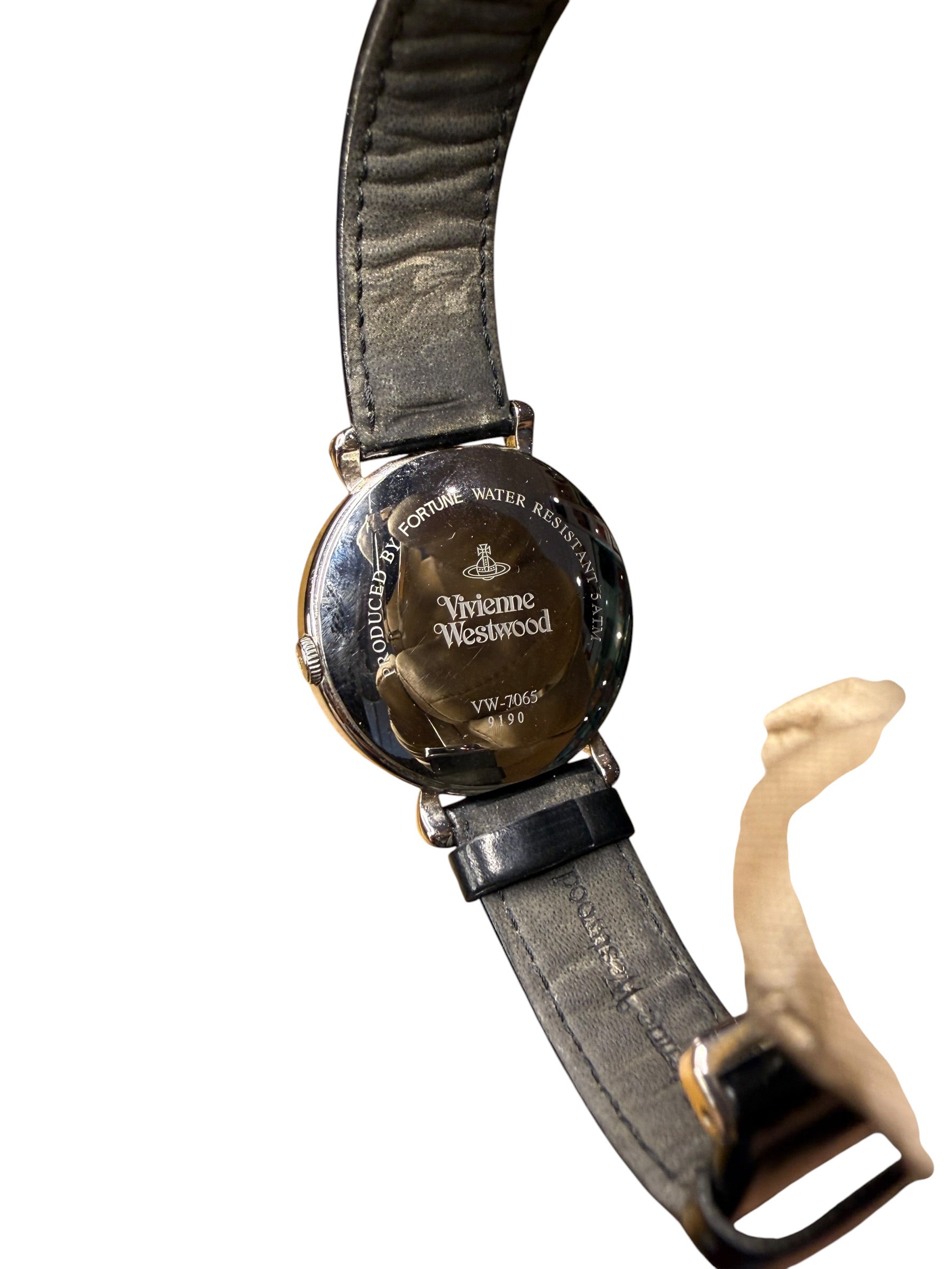 Vivienne Westwood White & Black Orb Dial Black Strap