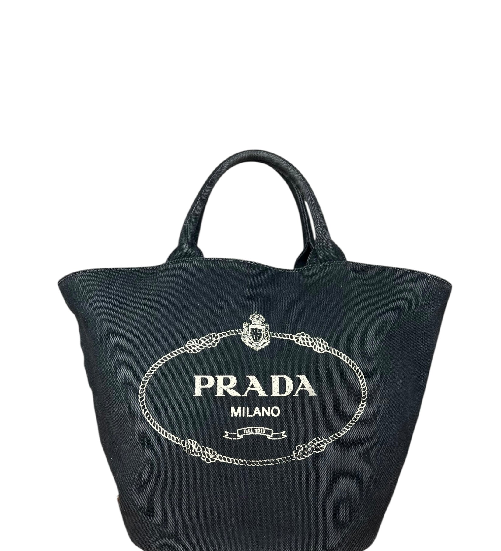 Prada Black Canapa 2Way Handbag