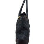 Gucci Black Leather Trim GG Canvas Tote Bag