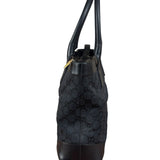 Gucci Black Leather Trim GG Canvas Tote Bag