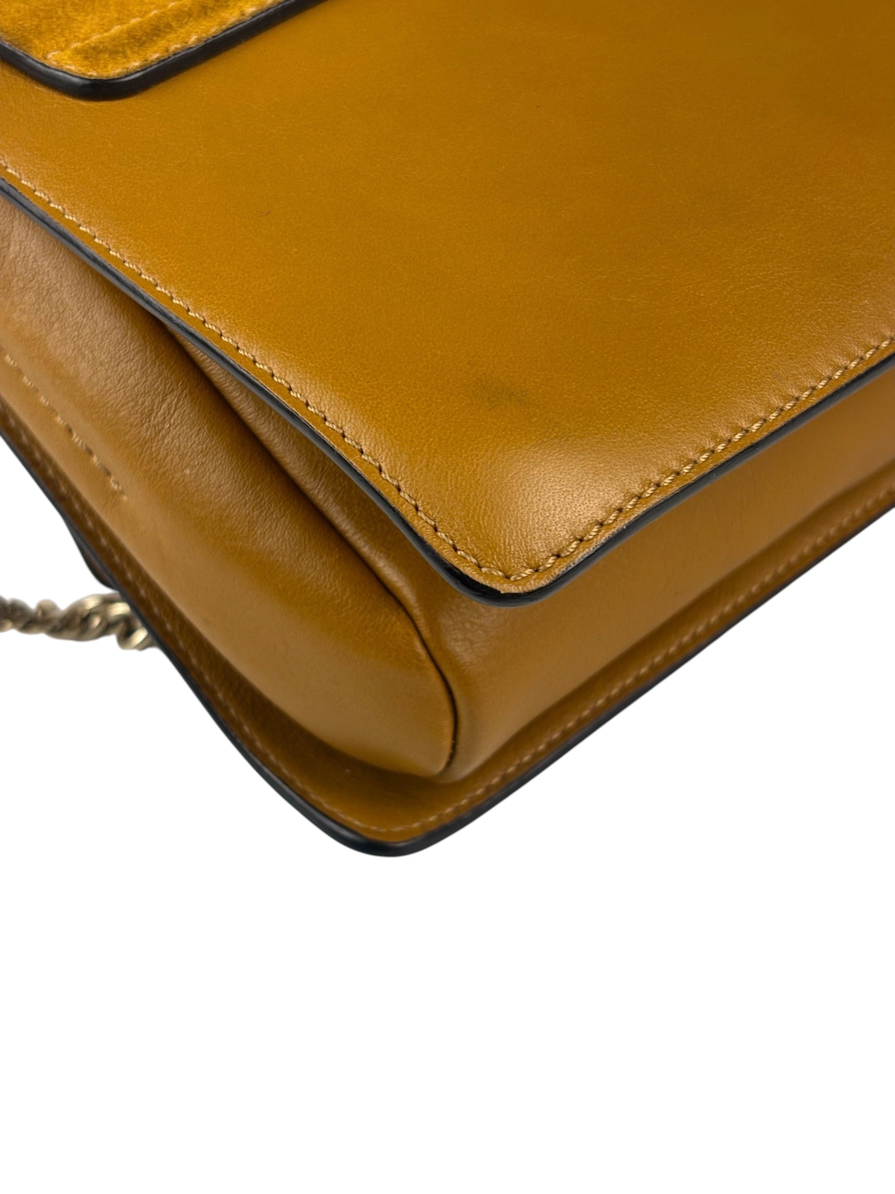 Chloe Mustard Yellow Leather/Suede Faye Bag