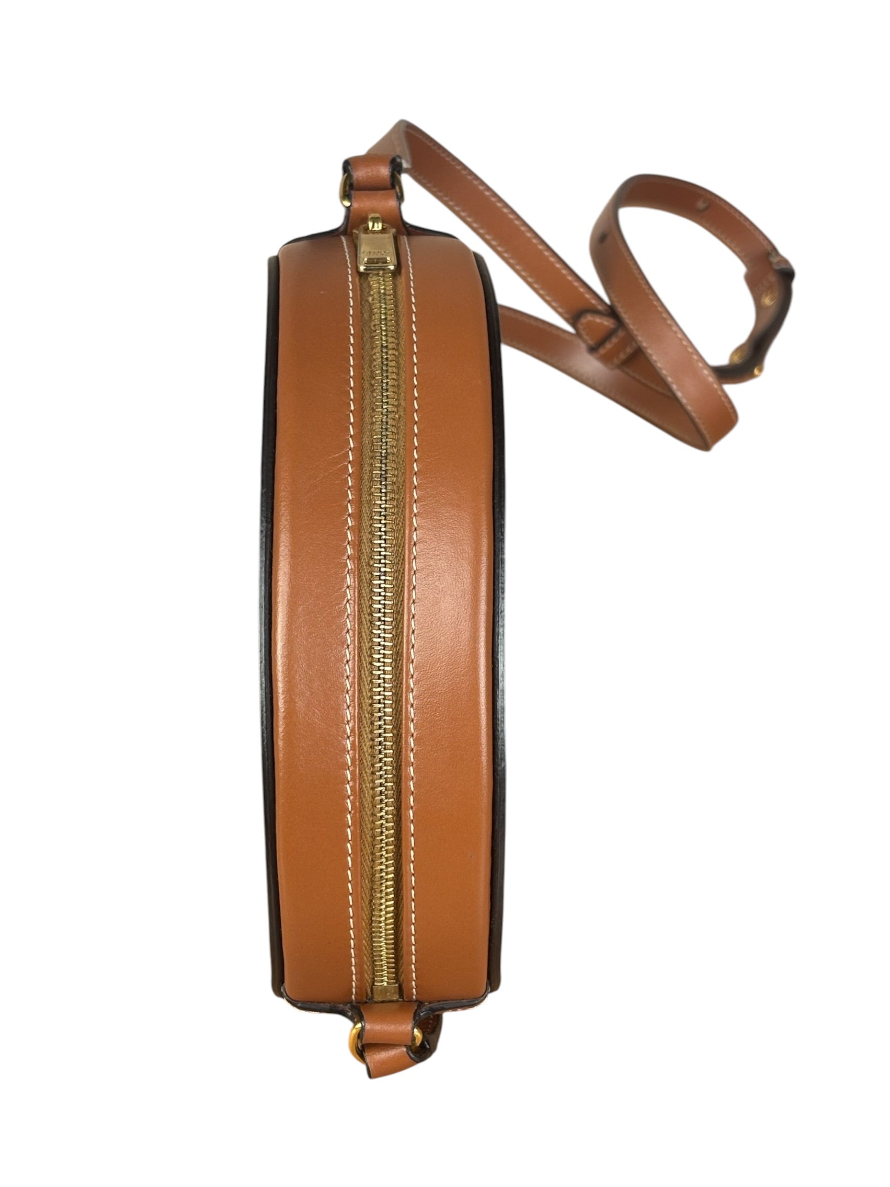 Celine Cuir Triomphe Oval Crossbody Brown