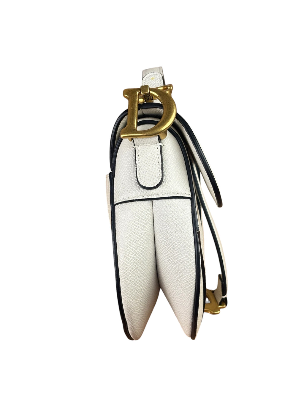 Christian Dior White Leather Saddle Handbag