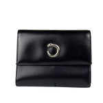 Cartier Black Leather Panther C Tri-Fold Wallet