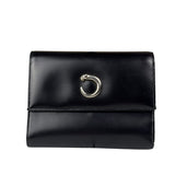 Cartier Black Leather Panther C Tri-Fold Wallet