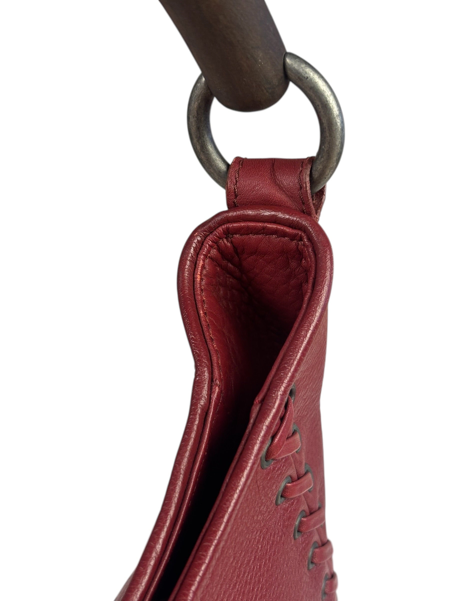 Christian Dior Red Leather Ethnic Hobo Bag