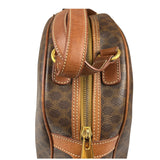 Celine Brown Leather Macadam Dome Handbag