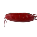 Balenciaga Red Lambskin Hip Moto Crossbody