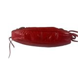 Balenciaga Red Lambskin Hip Moto Crossbody