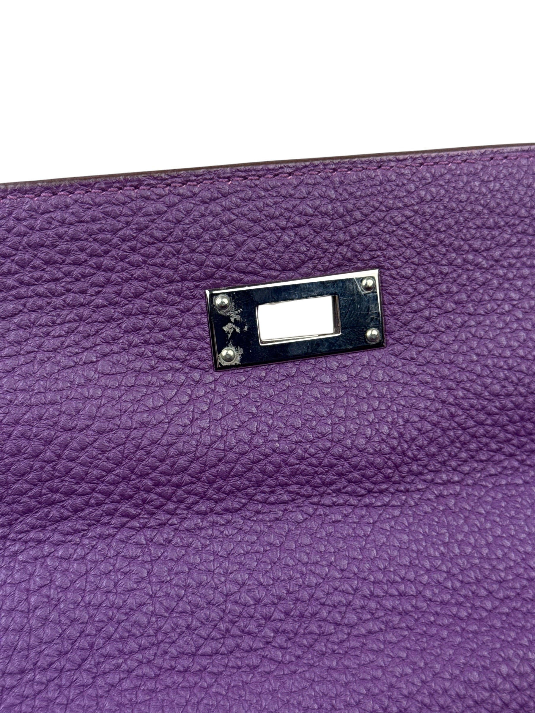 Hermes Kelly 35 Purple Ghillies Swift Togo Leather Handbag 2015