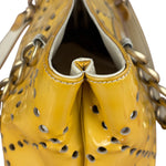 Chanel Vintage Yellow Patent Leather Perforated Tote Bag 1987