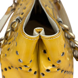 Chanel Vintage Yellow Patent Leather Perforated Tote Bag 1987