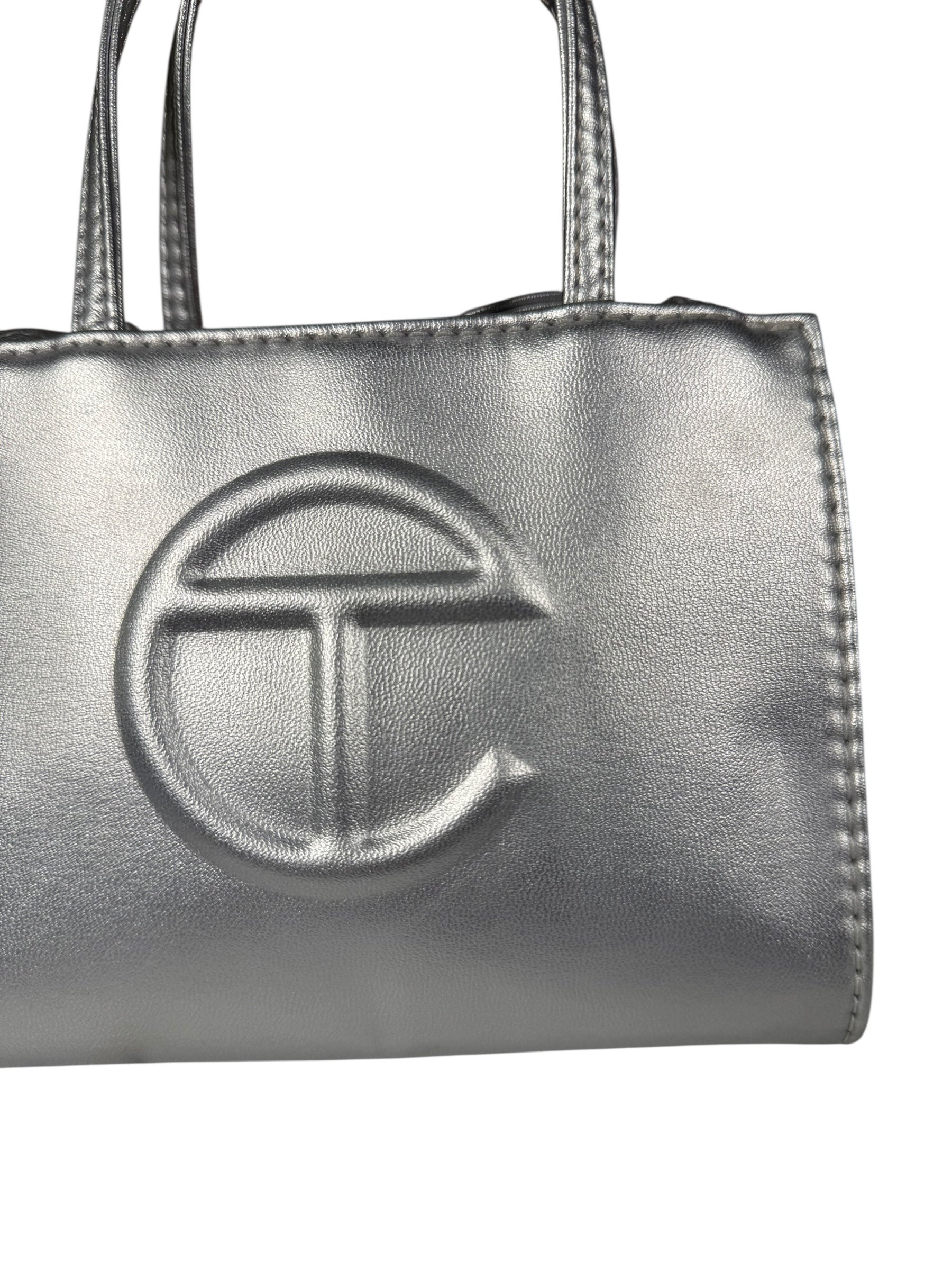 Telfar Small Silver Shopping Tote