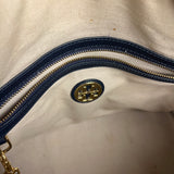 Tory Burch Saffiano Leather Navy Boston Bag
