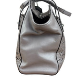 Coach Putty Grey Leather Taylor Eyelet Caryall Shoulder Bag