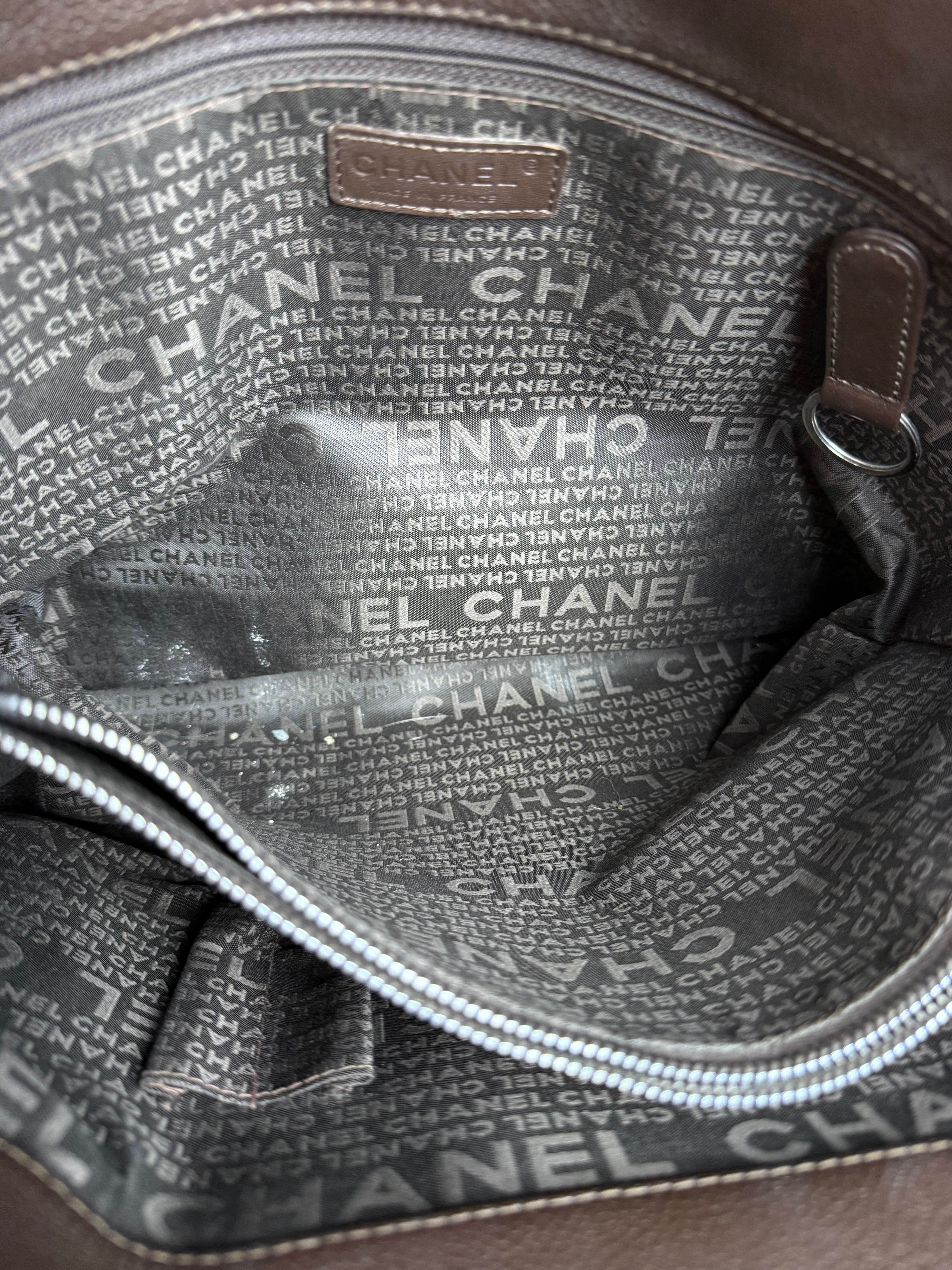 Chanel Brown Leather Chocolate Bar Tote 2004