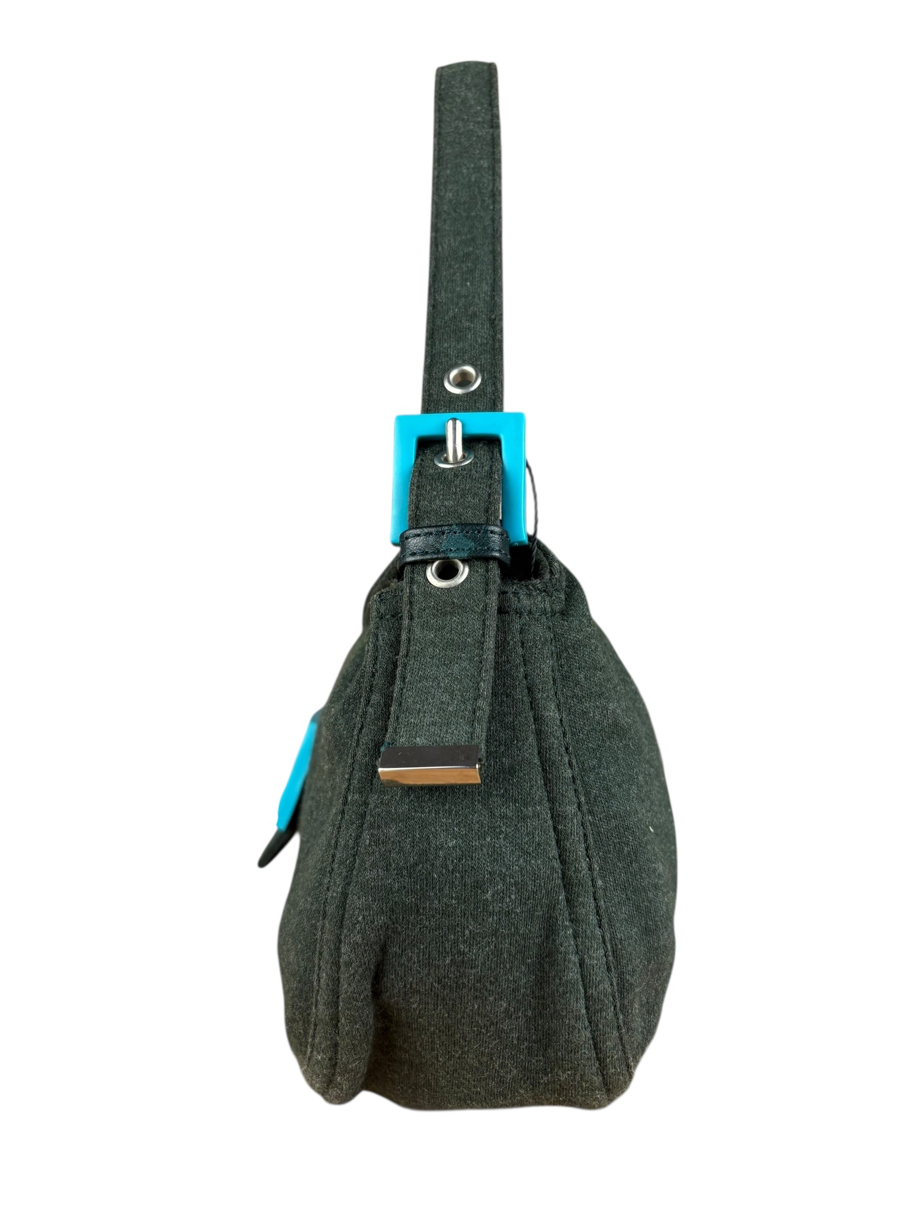 Fendi Green FF Cotton Baguette