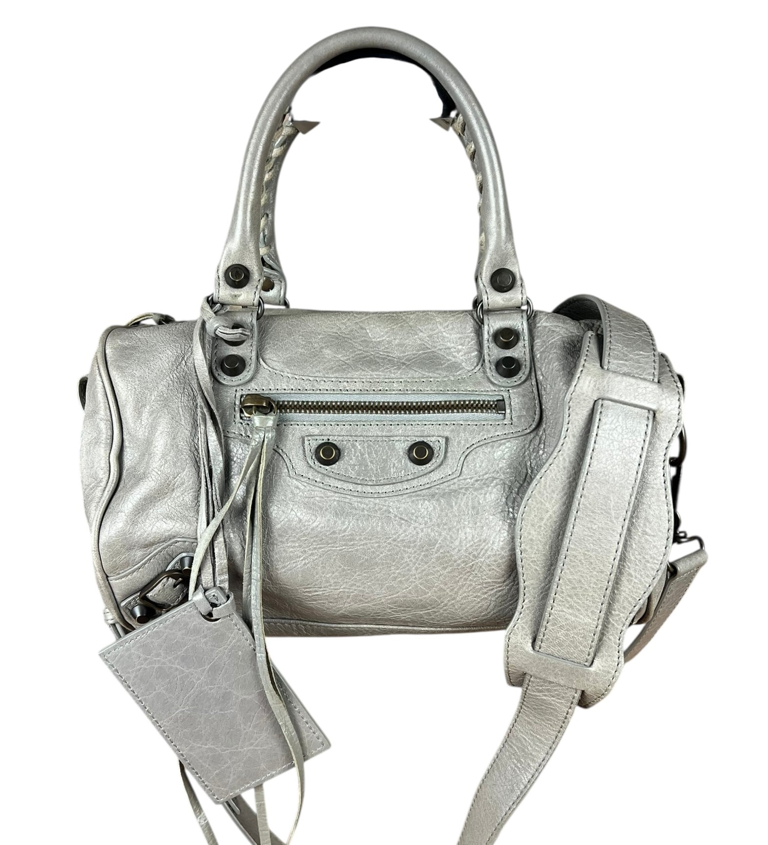 Balenciaga Mini Classic Leather City Bag Grey