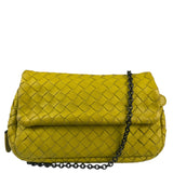 Bottega Veneta Olimpia Yellow Intrecciato Mini Chain Flap Crossbody