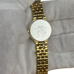 Seiko White Round Dial Gold Plated Band