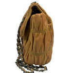 Prada Vintage Brown Nappa Leather Gaufre Shoulder Bag
