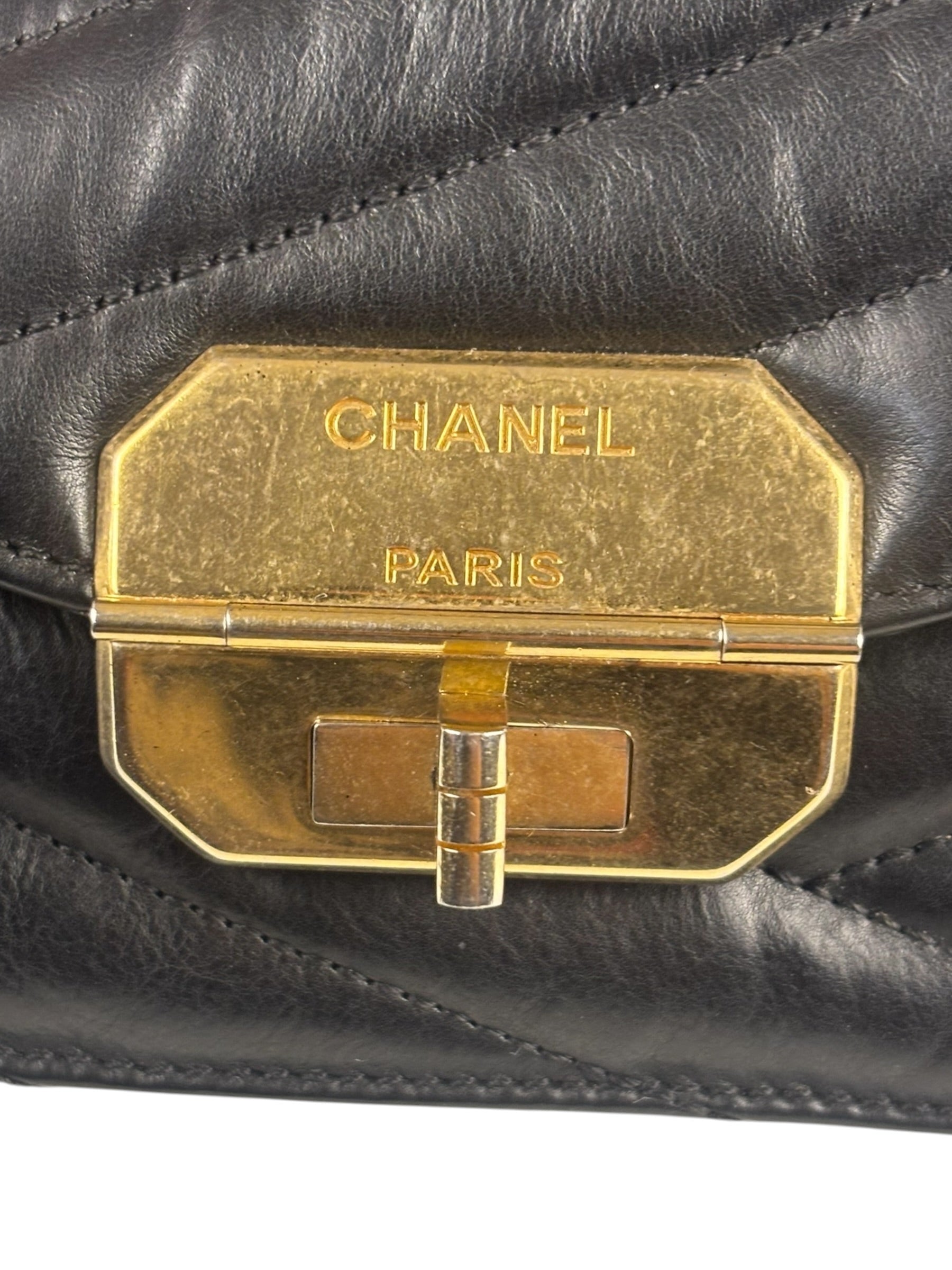 Chanel Black Leather Medium Gabrielle Flap Bag 2011