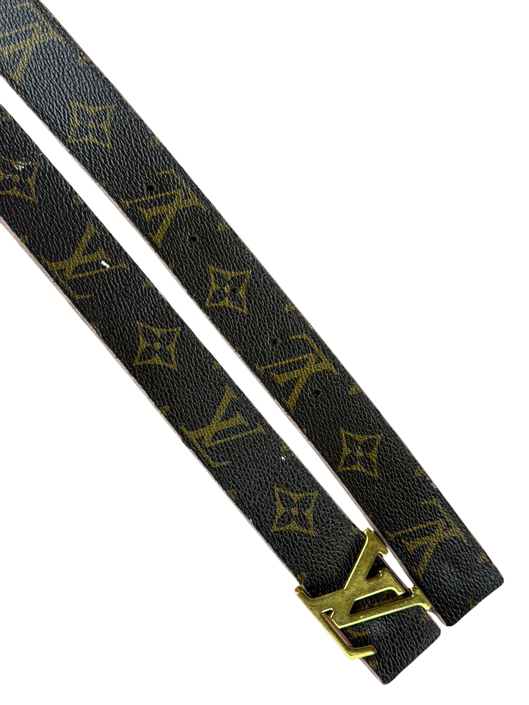 Louis Vuitton Peach/Monogram LV Initiales 30MM Reversible Belt
