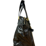 YSL Vintage Black Patent Leather Downtown Handbag
