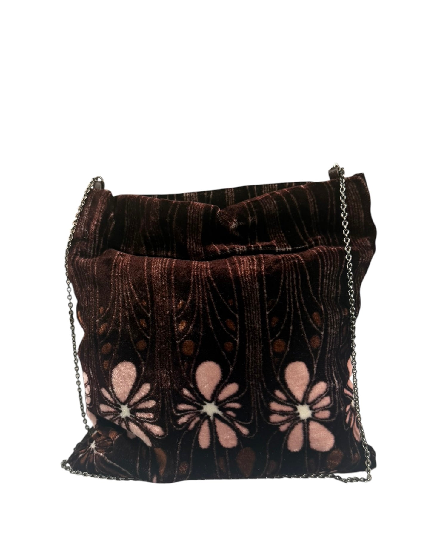Miu Miu Multicolor Velvet/Leather Trim  Chain Crossbody Bag