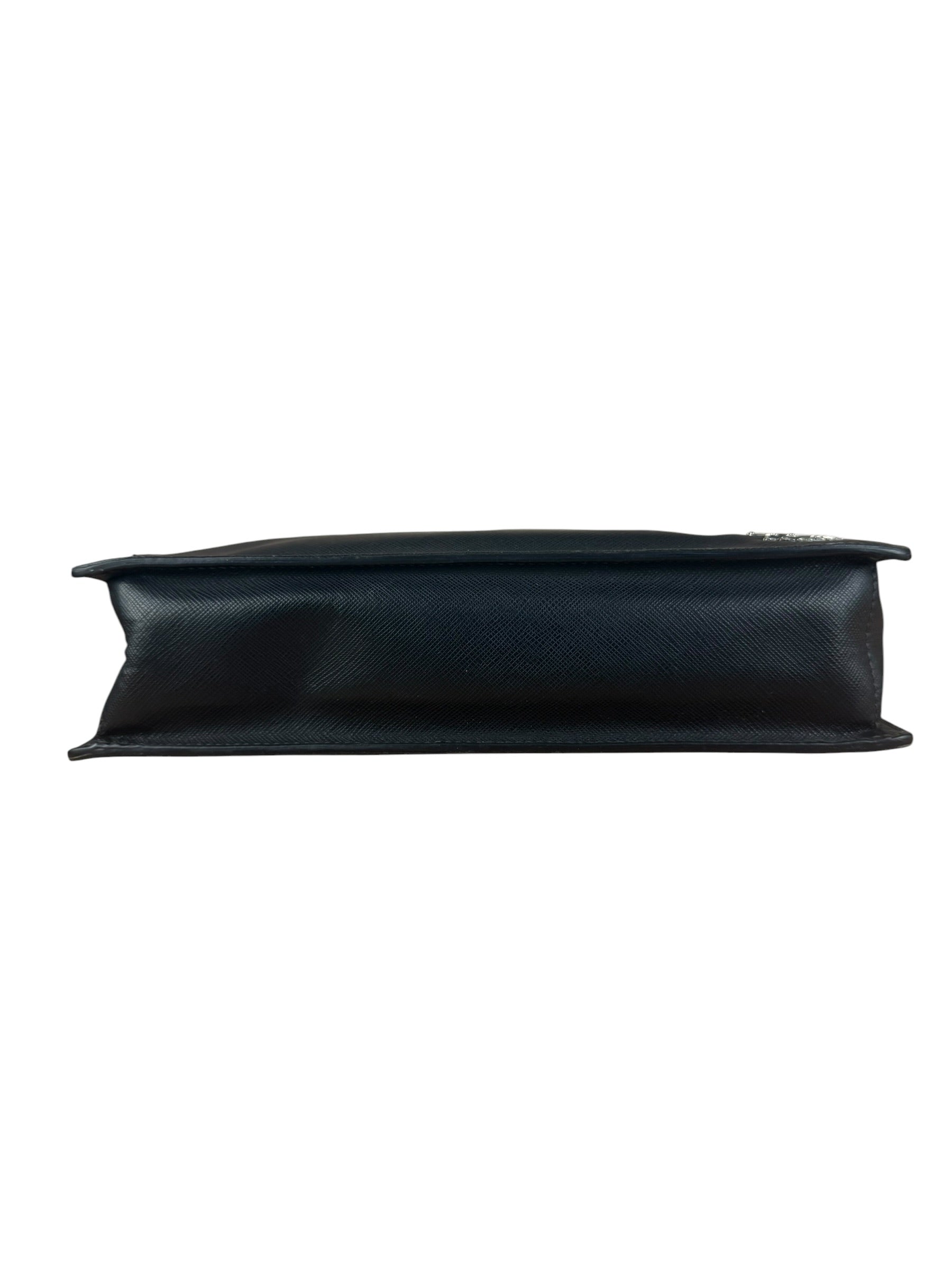 Prada Black Saffiano Bellhop Leather Travel Pouch