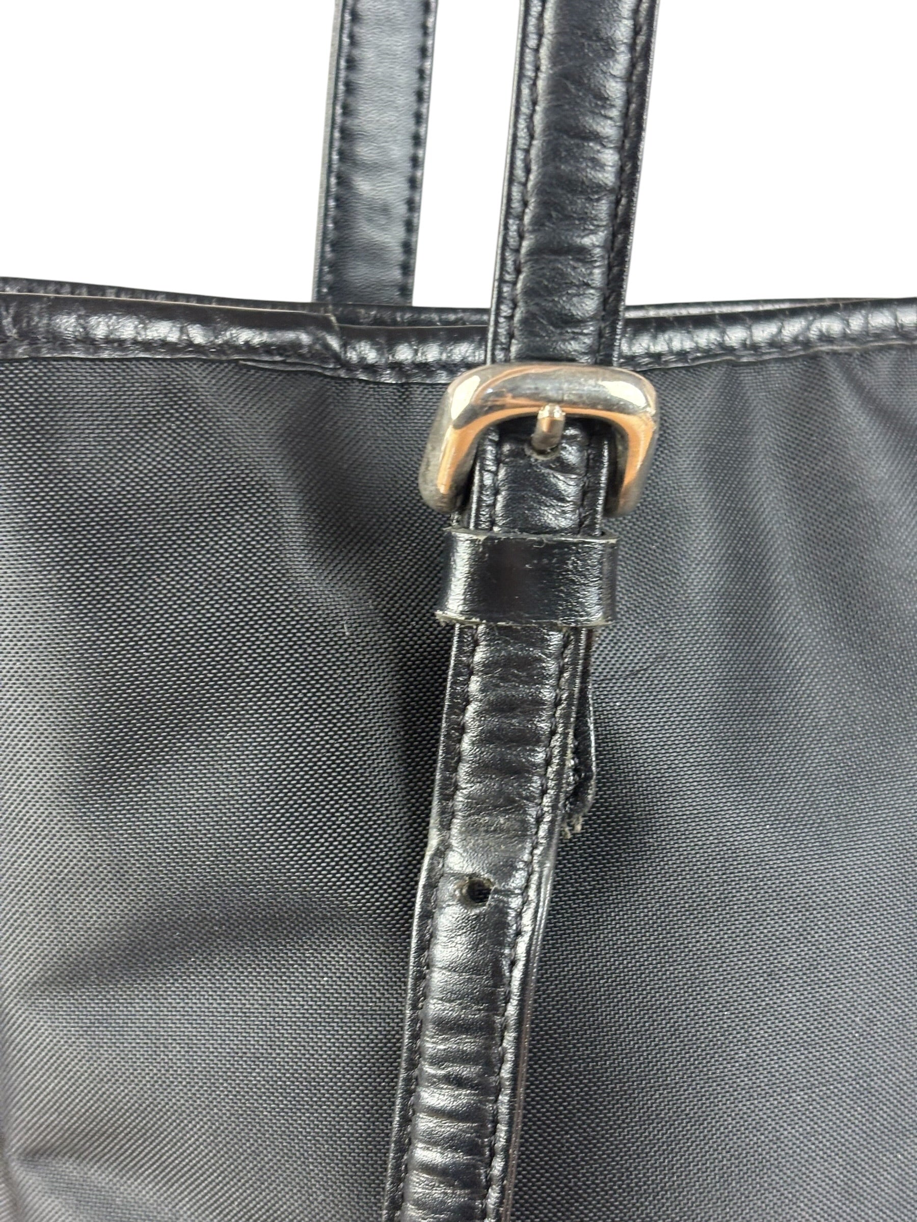 Burberry Vintage Blue Label Nylon Bucket Tote Bag