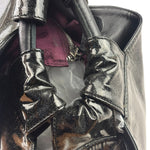 Loewe Black Patent Leather Anagram Glitter Nappa Aire Handbag