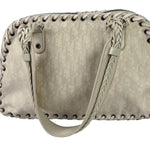 Christian Dior Cream Leather Braided Ethnic Shoulder Bag