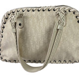 Christian Dior Cream Leather Braided Ethnic Shoulder Bag