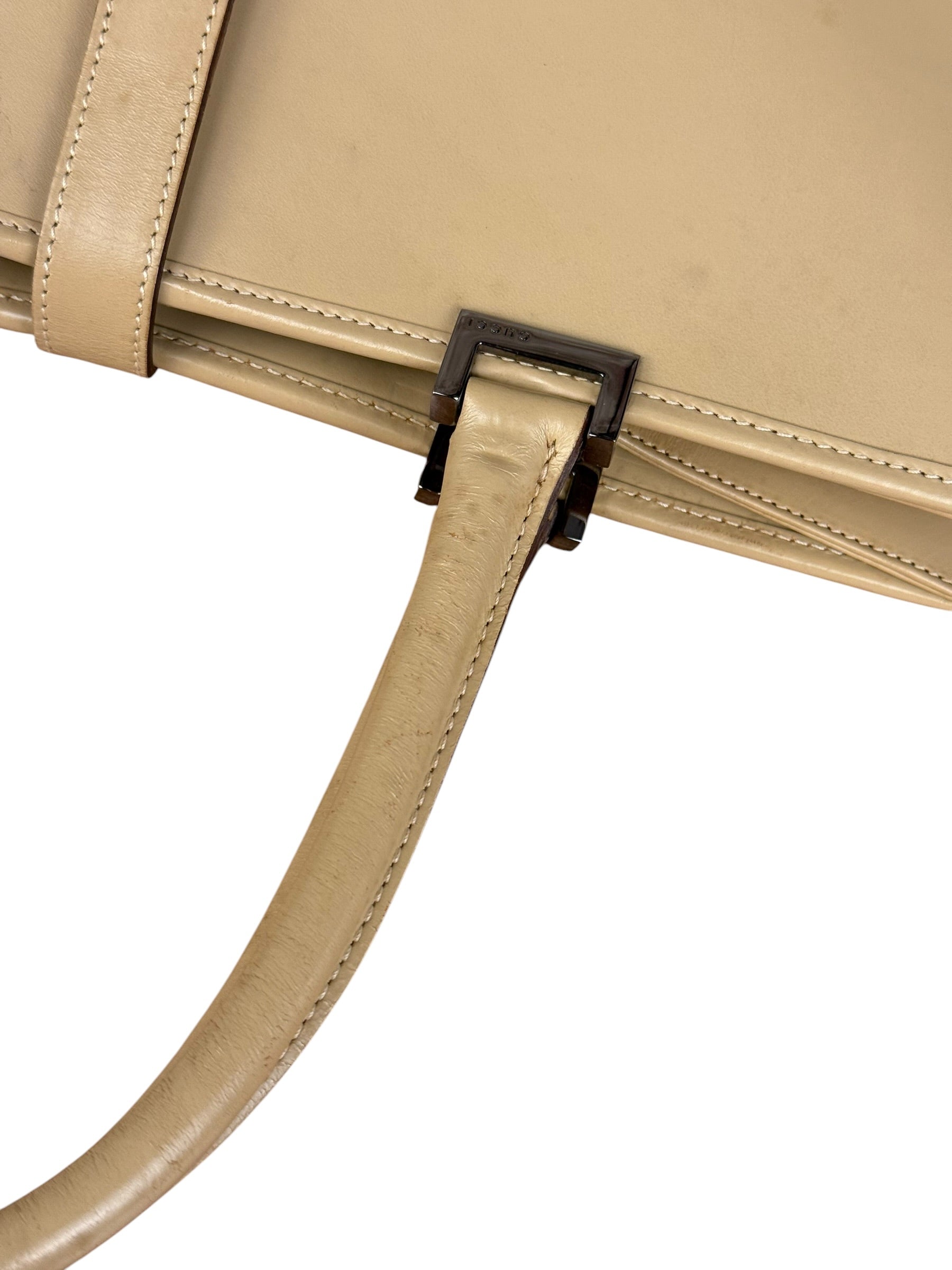 Gucci Vintage Beige Leather Jackie Tote Bag