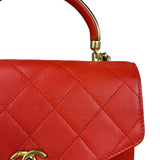 Chanel Red Quilted Coco Handle 2Way Handbag 2019