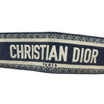 Christian Dior Navy Leather Trim Trotter Saddle Two-Way Bag