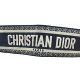 Christian Dior Navy Leather Trim Trotter Saddle Two-Way Bag