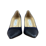 Jimmy Choo Romy Navy Blue Suede Pointed Toe Pumps