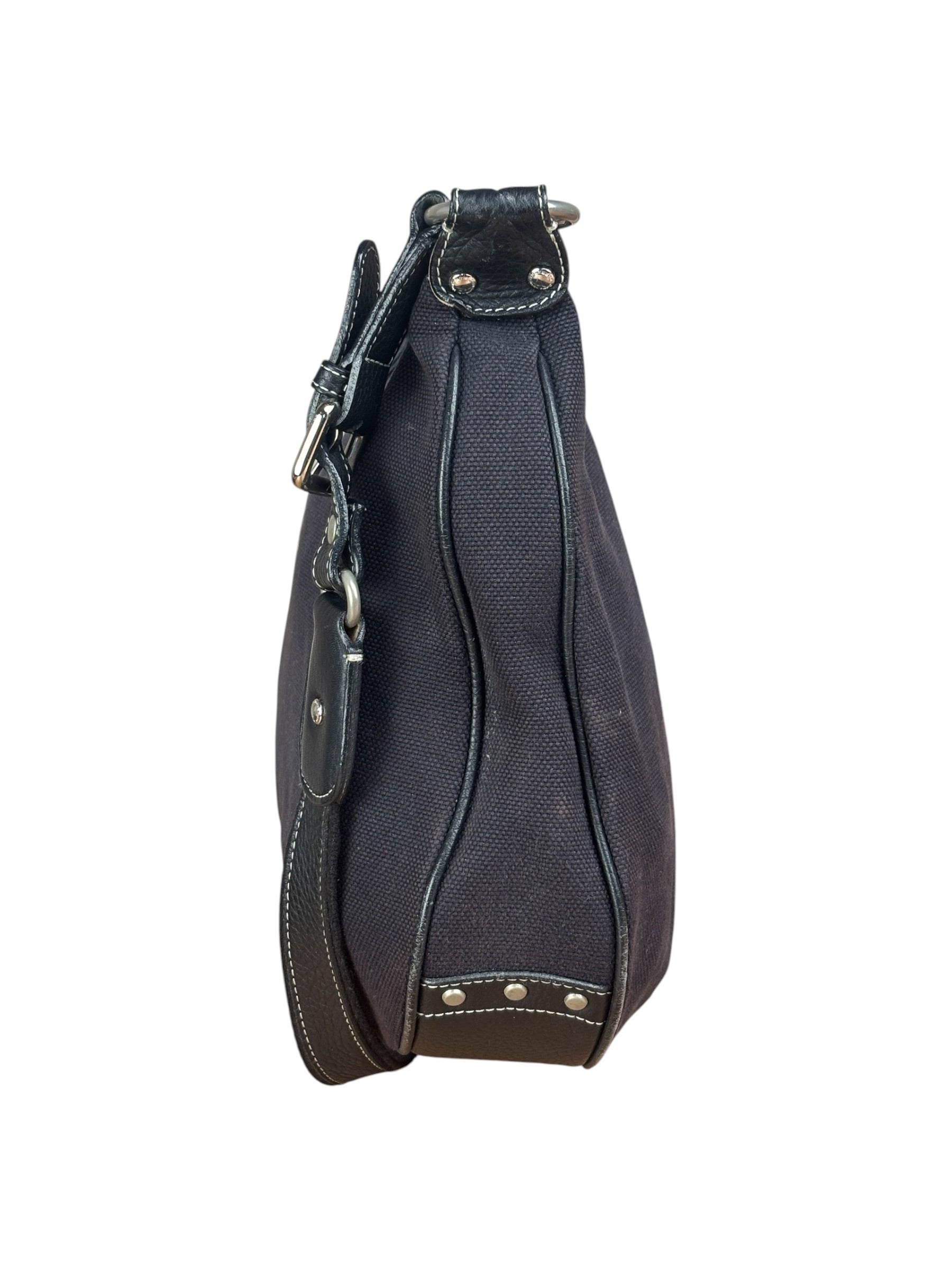 Burberry Vintage Black Canvas Crossbody Bag