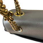 Prada Grey Saffiano Leather Cuir Pattina Crossbody